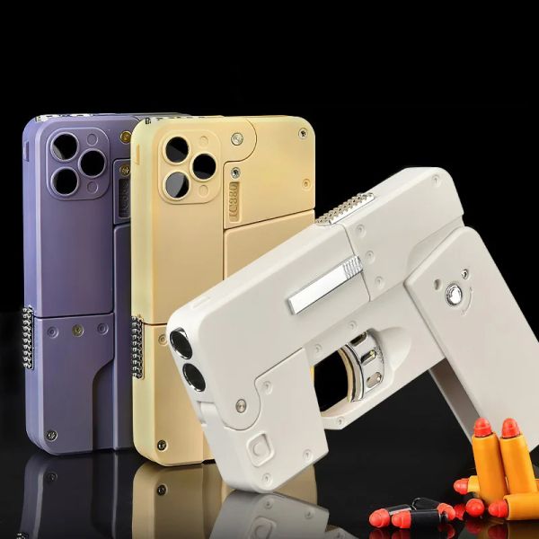 Miniatures IC380 coquille plissée coquille éjectante Tipe de téléphone mobile Forme Soft Bullet Pistol Shooting Gif
