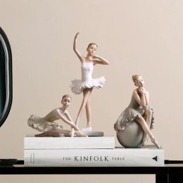 Miniaturen Nordic Ballet Meisje Standbeeld Creatieve Kamer Decor Ballet Beeldjes Hars Kunst Voor Huisdecoratie Bureau Accessoires Geschenken Voor Meisje