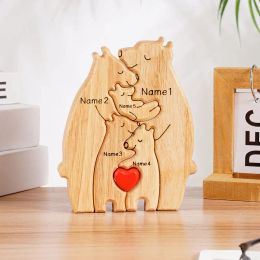 Miniatures Puzzle de famille d'ours personnalisés Puzzle d'art en bois 2024 GRATUIT DÉCRIPTION DE BUREAGE DE BUREAU DE BOIS FRAIS