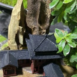 Miniaturen Kunststoffen Chinese stijl Oud architectonisch model 3DPrinting Kunst Gebouw Aquarium Micro Landschap Bonsai Decoratie Ornament