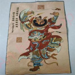 Miniaturas Religiosas Thangka, exquisita pintura de brocado bordado, TiAnshi Zhong Kui, decoración exquisita del hogar, decoración auspiciosa