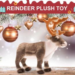 Miniatures Simulation Reindeer Plux Toy Christmas Deer Plushies Doll Otmas Elk Toys Soft Joyeux Noël Décor de Nouvel An Best Gifts for Kids