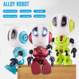 Miniatures Smart Talking Alloy Robot Toy Head Touch Sensor Toys Gift Robot Diy Gesture Electronic Removeerable Doll Toy LED Lichtlegering Robot
