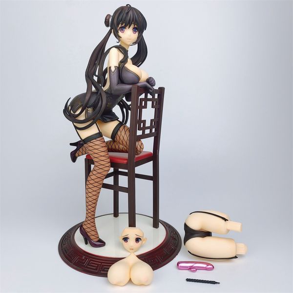 Miniaturas juguetes nativo hermosa chica serie Cheongsam postura arrodillada Mari Fuyutsuki PVC figura Anime colección Sexy modelo muñeca juguete