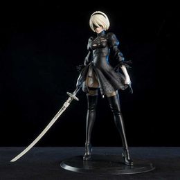 Minifig 28 cm NieR Automaten 2B Model Actie Beeldje Collectible Anime Figuren Beeldje Standbeeld Collectible Doll Decoratie Speelgoed Gift J230629