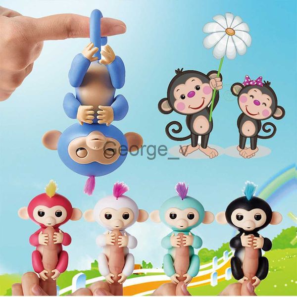Minifig Figura de acción Happy Monkey Finger Baby Monkey Electronic Pets Kids Fingertip Monkey Smart Pet Juguete interactivo para niños Regalo J230629