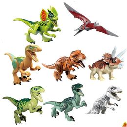 MINIFIG MOC DINOSAUR SERIE BOUWEN Bakstenen Assortment van jongens en meisjes Figurines voor verjaardagsfeestje geschenk gunsten minifiguren drop d dhhl3