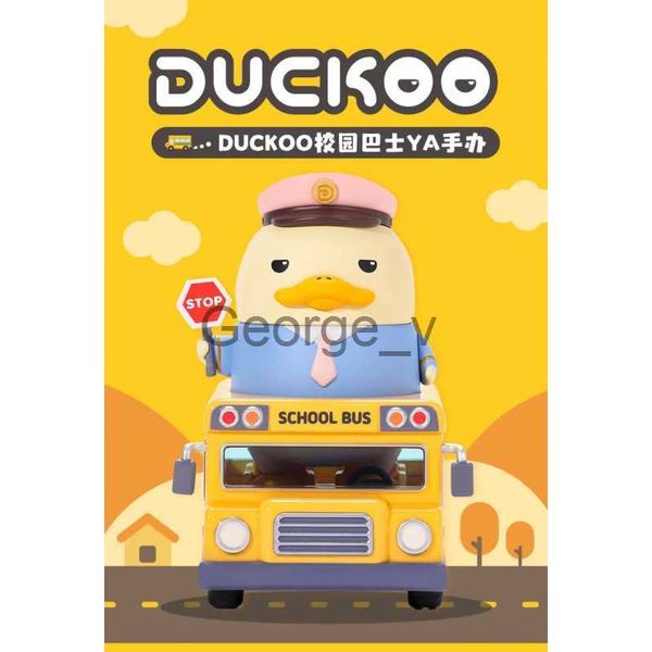 Minifig Popmart DUCKOO Autobús escolar Serie YA Juguetes comunes Lindo Anime Muñeca Decoraciones Original Auténtico Muñeca Regalos J230629