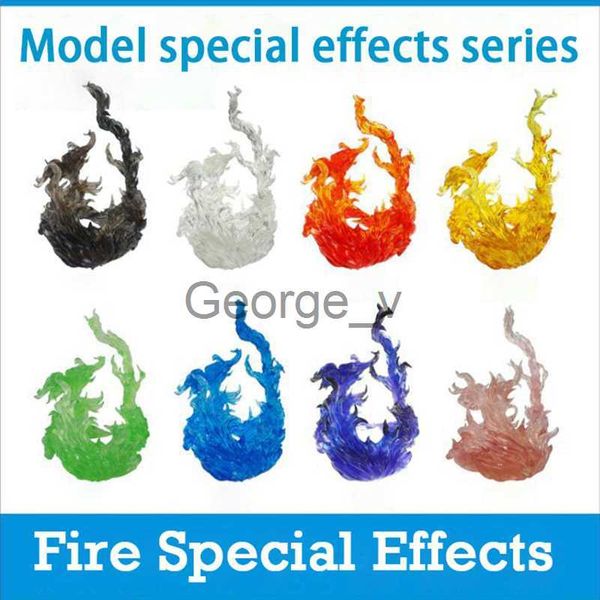 Minifig Soul Effect Impact Fire Effets Spéciaux Modèle Flamme Bleue Figurine en Plastique Affichage HGRG SD Rabotanimation Stage Act Suit J230629