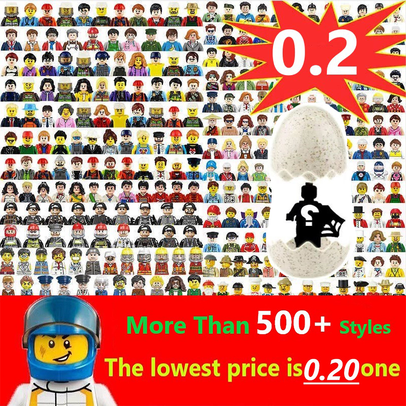 Minifig Toys Small Particle Building Block Toys Phantom Ninja Doll Chicken Eating Police Style Couple Wedding Gifts