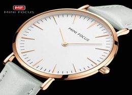Minifocus élégant simple montre femmes occasionnelles horloge analogique de sangle de cuir authentique pour femmes cadeaux fashion dames wristwatch3462399