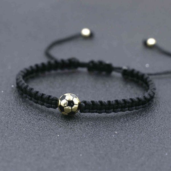 Pulsera minimalista con dije de bola de Color dorado y cobre, pulseras trenzadas de hilo negro para mujeres, hombres, niñas, niños, parejas, regalo de joyería