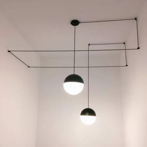 Minimalism LED Hanglampen Post-Moderne Lijn Opknoping Lamp Studio Trap Hall Corridor Office Reception Decor Light Droplight