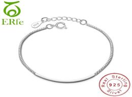 Minimalisme Real Pure Sterling Silver 925 Bracelet à chaîne mince Bracelet Femme Argent Braclet Girls Hand Accessoires Pulceras SB001 Bangle6235734