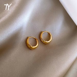 Minimalisme rétro français romantique métal or petit cercle boucles d'oreilles mode coréen bijoux pour femme étudiants Simple boucle d'oreille