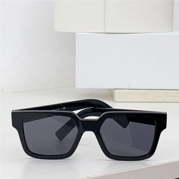 estilo minimalista gafas de sol negras diseño clásico Marco gris claro Lente azul marco cuadrado 03ZS fácil de usar modelo simple popular gafas de conducción con protección uv400