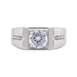 Bague minimaliste en or 10K Def Vvs Moissanite pour hommes, cadeau