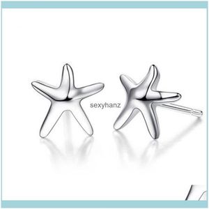 Minimalista 925 Sterling Sier para mujeres Simple Moda Sea Star Stud Pendientes Dulce Lindo Estudiante Joyería Aessories Drop Entrega 2021 W0VMJ