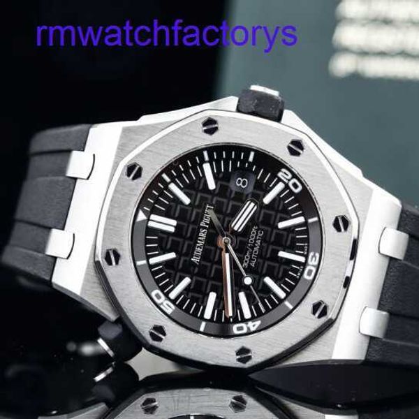 Minteralista AP Wrist Watch 15710 Watch El disco negro es un establo maduro poderoso revelando el modelo clásico contemporáneo de maquinaria automática con tarjeta de garantía