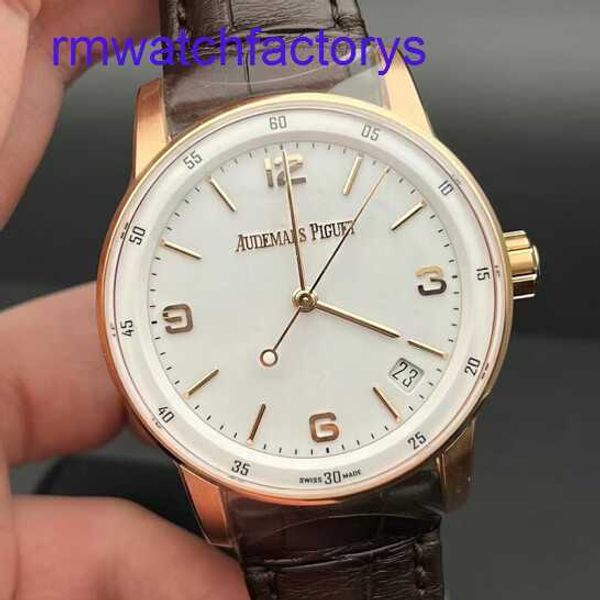 Code de montre de bracelet AP minimaliste 11.59 Série 41 mm Automatique Mécanique Fashion Casual Mens Swiss Famous Watch 15210OR.OO.A099CR.01 White Form Table