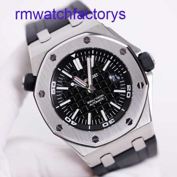 Minimalista AP Muñeco Reloj Royal Oak Offshore 15710st Watch Men's Steel Disk Black Disk Mecánico Swiss Luxury Luxury Watch Sports Watch Diámetro de 42 mm