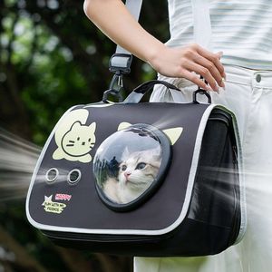 Sac de chat spatial de chat de dessin noir minimaliste, petit sac de voyage extérieur de printemps / été, sac à bandoulière de grande capacité, sac pour animaux de compagnie 225