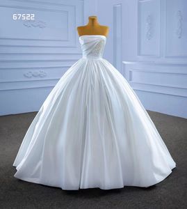 Robe de mariée robe de bal sans manches col bateau minimaliste SM67522
