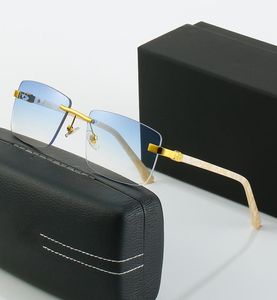 Lunettes de soleil d'affaires minimalistes hommes MABACH luxe 24K placage bras ivoire cadre lentille verte corne de buffle décoration lunettes de créateur 8914029