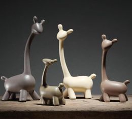 Minimaliste en céramique girafe cerf décoration de maison artisanat décoration de salle artisanat ornement figurines en porcelaine décorations de mariage 8881357