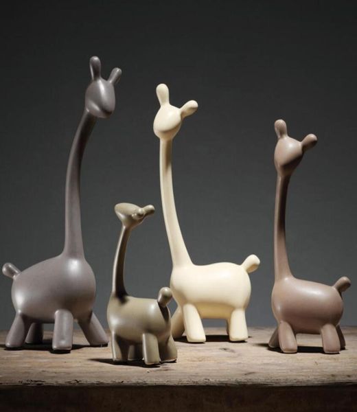 Cerámica minimalista jirafa ciervo decoración del hogar manualidades decoración de la habitación adorno artesanal figuritas de porcelana decoraciones de boda 1080991
