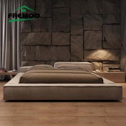 Minimalistische comfortabele queensiant slaapkamer slaapkamer huismeubilair stof tatami king size bed frame