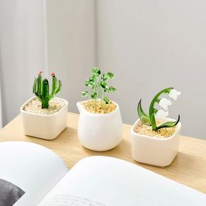 Pot en verre créatif minimaliste, Vase de tournesol, Simulation de plante en Pot, accessoires de décoration intérieure, décoration de salle, cadeaux 240105