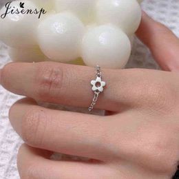 Minimalistische madeliefje bloem ketting ring voor vrouwen bruiloft verjaardag sieraden hiphop zilveren kleur kralen bal vinger ring verstelbare maat G1125