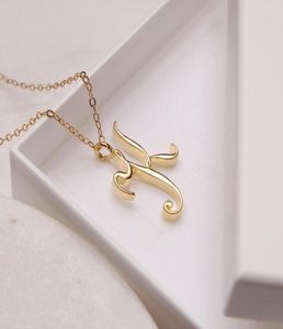 Nom anglais minimaliste alphabet k chaîne pendentif collier minuscule lettre monogramme Metal pour fiançailles amie femme Mot8914226