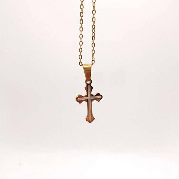Collier de collier en acier inoxydable à croix minimaliste (bijoux à bingge)