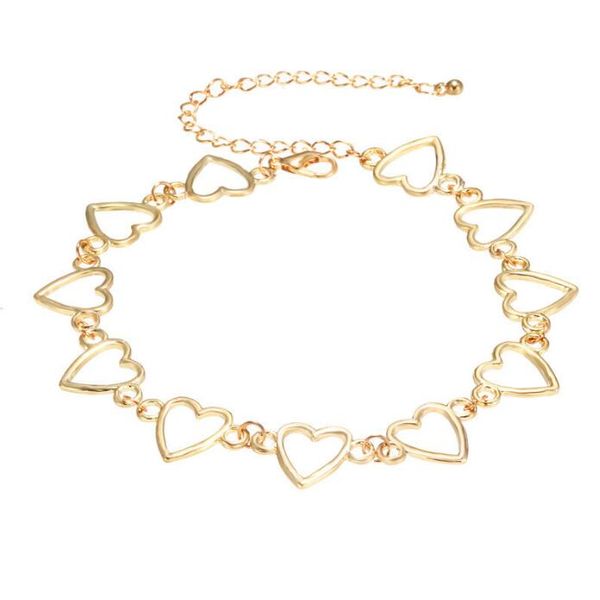 Bracelet de chaîne de liaison petit minimaliste Gold Couleur de liaison amour pour les femmes Bracelets de charme d'amour amitié Bracelets