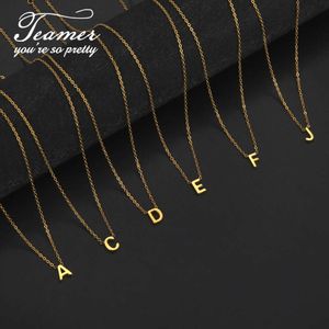 Minimalistische initialen Naam Alfabet roestvrijstalen ketting een Z -letter hangerse sieraden vrouwen verjaardag valentijnsdag cadeau