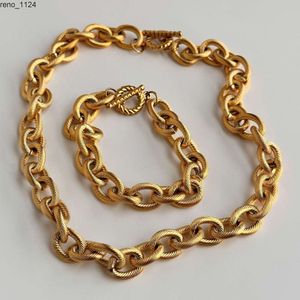 Minimalistische sieradenset Chunky O-kettingarmband roestvrij staal 18K goud dikke Cuba-ketting chokers voor dames