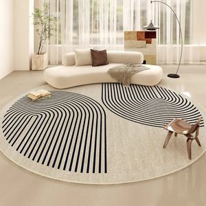 Minimalistische lijn woonkamer decoratie tapijt tapijt Japans-stijl ronde vloerkleden voor slaapkamer pluizige zacht dikke dikke tapijt thuisstudie pluche mat 231222