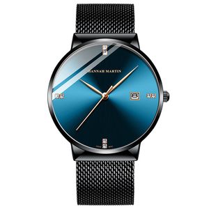 Minimalistische herenmode ultra dunne horloges eenvoudige mannen zakelijk roestvrij staal mesh riem kwarts horloge relogio masculino veel verschillende stijlen horloges