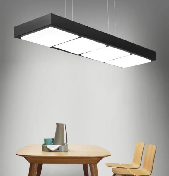 Minimaliste moderne rectangulaire LED lustre créatif carré lampe de bureau plafonnier bar salle à manger lampe LL LL
