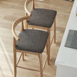 Minimalistische natuurlijke eetkar stoel houten achterkant hoog eiland aanrecht ontlasting ontwerp luxe keuken taburete alt thuis meubels