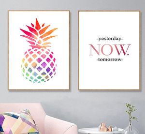 Affiche minimaliste affiches affiches d'ananas à l'ananas et imprimés nordiques citations de toile d'art mural peintures pour le salon non framagé3883062