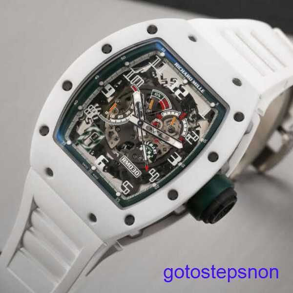 Minimaliste RM Wrist Watch RM030 White Ceramic Le Mans Limited Edition Fashion Loisir Business Sport