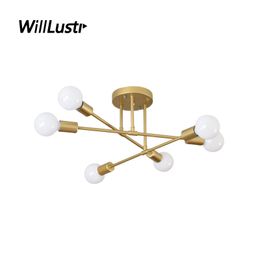 Plafonnier minimaliste semi-encastré Nordic Metal Light Hotel Cafe Living Dinning Bedroom Creative Industrial Iron Lighting