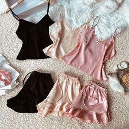 Minimalistische stijl sexy Camisole rok voor huiskleding, dameshuis zijde en ijszijden pyjama's, zomerse modevest en shorts set