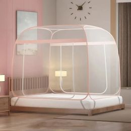 Style minimaliste Square Top Large Space Home Mosquito Net Net Mongolian Yourt Double lit Mosquito Net Summer Double Door Mosquito Net