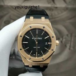 Montre-bracelet tactique minimaliste AP Watch pour homme, série Royal Oak, montre mécanique automatique avec affichage de la date, chronométrage Flyback/Backjump 41 mm 15400OR.OO.D002CR.01