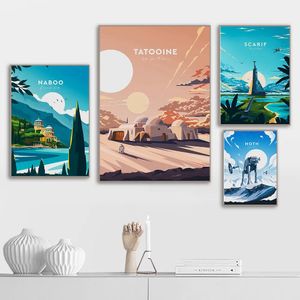 Posteros de películas de guerras minimalistas Pintura de pantalla Pintura Arte de pared Impresión para la sala de estar Regalo de decoración del hogar para un amigo WO6