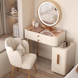 Minimalistische witte ijdelheidstafels Dressoir Make -up Moderne lade opbergkast met spiegel Tavoli da Trucco Nordic Furniture LJ50DT